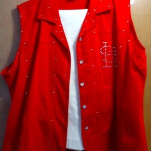 Rhinestone Jean Vest